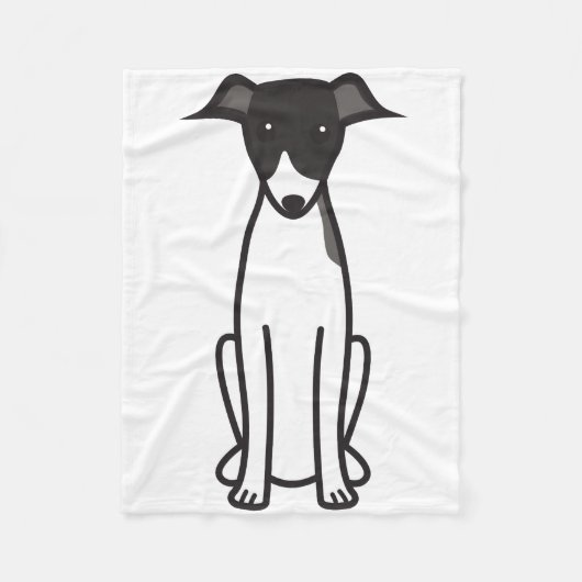 Italiaanse Cartoon Greyhound Dog Fleece Deken (Voorkant)