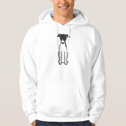Italiaanse Cartoon Greyhound Dog Hoodie (Voorkant)