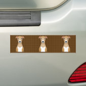 Italiaanse Cartoon Greyhound Dog Paws Bumpersticker (Op auto)