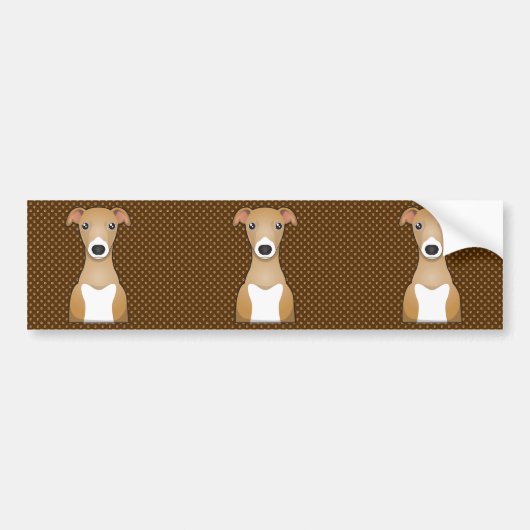 Italiaanse Cartoon Greyhound Dog Paws Bumpersticker (Voorkant)