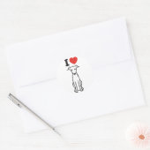 Italiaanse Cartoon Greyhound Dog Ronde Sticker (Envelop)