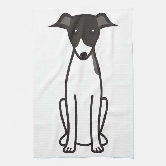 Italiaanse Cartoon Greyhound Dog Theedoek (Verticaal)