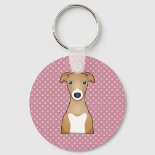 Italiaanse Cartoon Greyhound Sleutelhanger