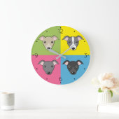 Italiaanse cartoon met windhonden kleurrijke pop grote klok (Huis)