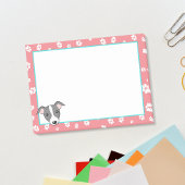 Italiaanse cartoon met windnoop Paw drukt koraal a Post-it® Notes