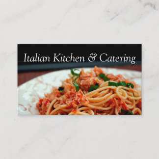 Italiaanse cateringdienst pastei visitekaartje