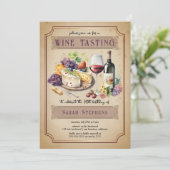Italiaanse Charcuterie Wine Tasting 40th Birthday Kaart (Staand voorkant)