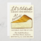 Italiaanse Cheesecake Slice Dessert Party Kaart (Voorkant / Achterkant)