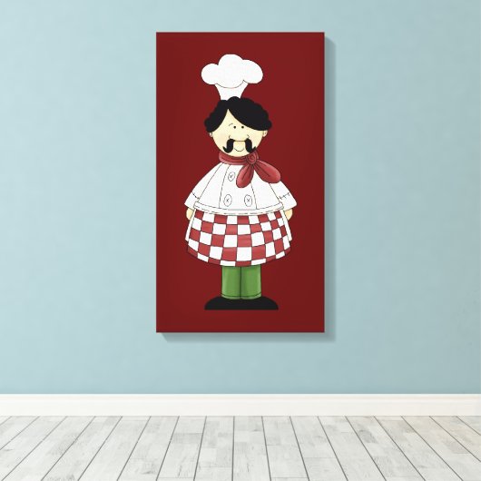 Italiaanse Chef 2 Canvas Afdruk (Insitu (Houten vloer))
