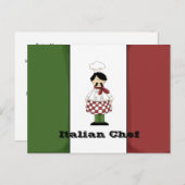 Italiaanse Chef #2 Recipe Card Briefkaart (Voorkant / Achterkant)