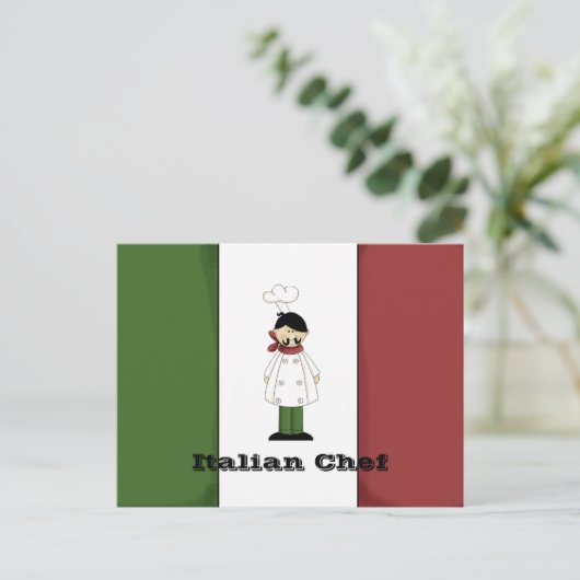 Italiaanse Chef #5 Recipcard Briefkaart (Staand voorkant)