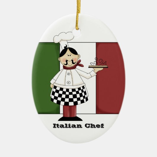 Italiaanse Chef #7 Keukenornament Keramisch Ornament (Voorkant)
