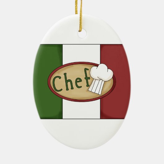 Italiaanse Chef #7 Keukenornament Keramisch Ornament (Achterkant)