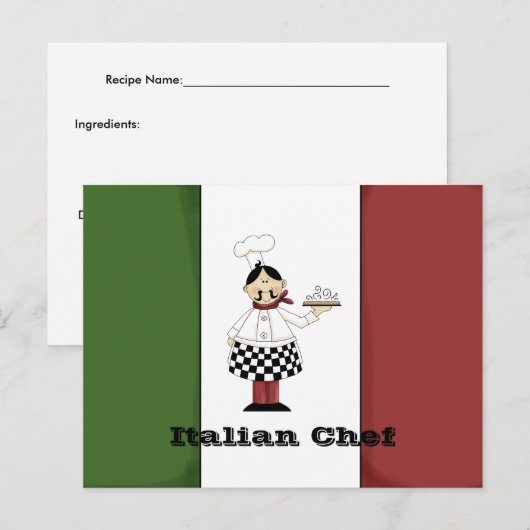 Italiaanse Chef #7 Recipcard Briefkaart (Voorkant / Achterkant)