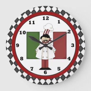Italiaanse Chef Clock 2 Grote Klok