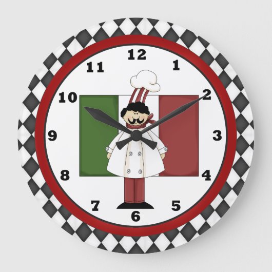 Italiaanse Chef Clock 2 Grote Klok (Voorkant)