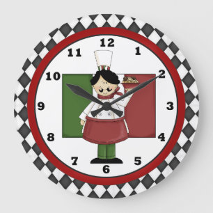 Italiaanse Chef Clock 3 Grote Klok