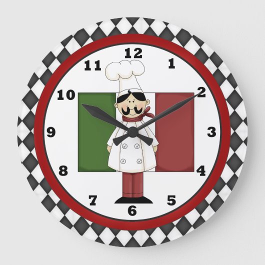 Italiaanse Chef Clock 6 Grote Klok (Voorkant)