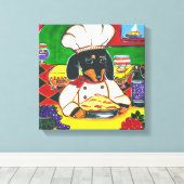 ITALIAANSE CHEF DACHSHUND CANVAS AFDRUK (Insitu (Houten vloer))