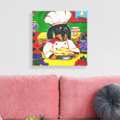 ITALIAANSE CHEF DACHSHUND CANVAS AFDRUK (Insitu (Woonkamer))