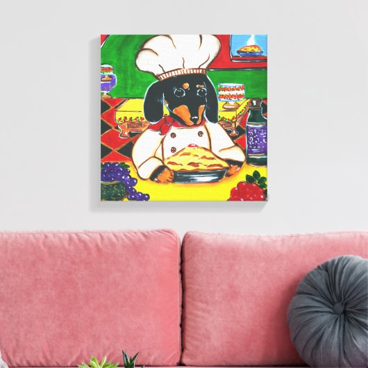 ITALIAANSE CHEF DACHSHUND CANVAS AFDRUK (Insitu (Woonkamer))