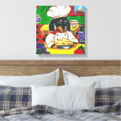 ITALIAANSE CHEF DACHSHUND CANVAS AFDRUK (Insitu (Slaapkamer))
