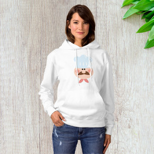 Italiaanse chef gezicht met snor en hoed hoodie