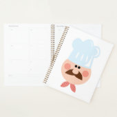 Italiaanse chef gezicht met snor en hoed planner (Display)
