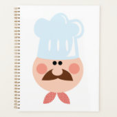 Italiaanse chef gezicht met snor en hoed planner (Voorkant)