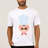 Italiaanse chef gezicht met snor en hoed t-shirt (Voorkant)