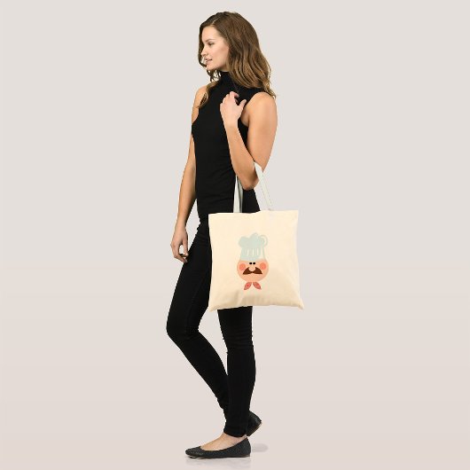 Italiaanse chef gezicht met snor en hoed tote bag