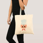Italiaanse chef gezicht met snor en hoed tote bag