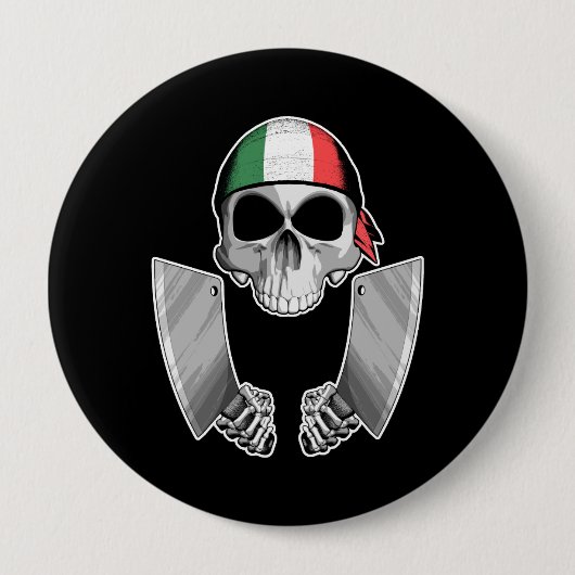 Italiaanse chef-kok 2 ronde button 4,0 cm (Voorkant)