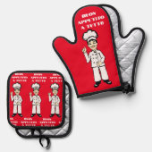 Italiaanse chef-kok buon appetito ovenwant & pannenlap set (Voorkant / Achterkant)