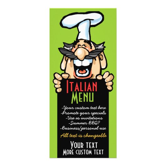 Italiaanse chef-kok party catering menu pizza bbq (Voorkant)