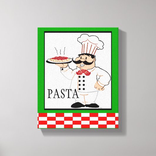 Italiaanse chef-kok-pasta canvas afdruk (Voorkant)