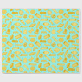 Italiaanse chef-kok Pasta Vormt Voedselpatroon Bla Cadeaupapier (Vlak)