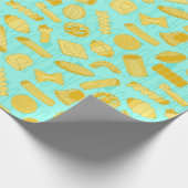 Italiaanse chef-kok Pasta Vormt Voedselpatroon Bla Cadeaupapier (Hoek)