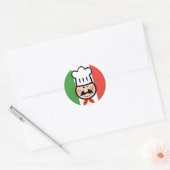 Italiaanse Chef Ronde Sticker (Envelop)