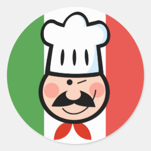 Italiaanse Chef Ronde Sticker
