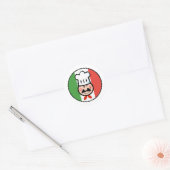 Italiaanse Chef Ronde Sticker (Envelop)