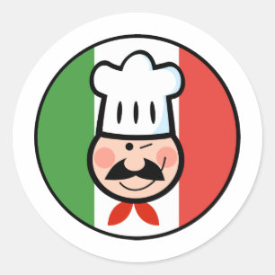 Italiaanse Chef Ronde Sticker