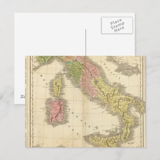 Italiaanse Chonology Atlas Map Briefkaart (Voorkant / Achterkant)