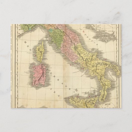 Italiaanse Chonology Atlas Map Briefkaart (Voorkant)