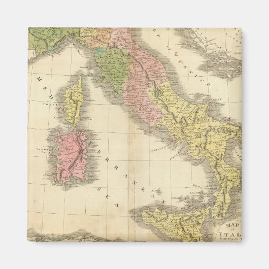 Italiaanse Chonology Atlas Map Magneet (Voorkant)