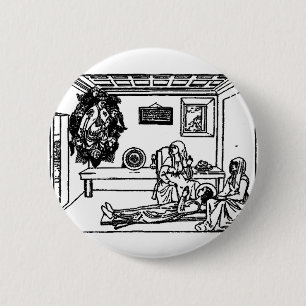 Italiaanse christelijke meisje Heilige Fina Ronde Button 5,7 Cm