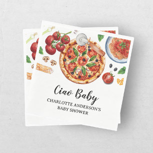 Italiaanse Ciao Baby Pizza Rode Baby Shower Servet