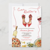 Italiaanse Ciao Bella Bruiloftsborrel Kaart (Voorkant)