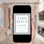 Italiaanse Ciao Bella Favors Bord Bruidsfeest Poster