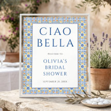 Italiaanse Ciao Bella Welkom Bord Bruidsfeest